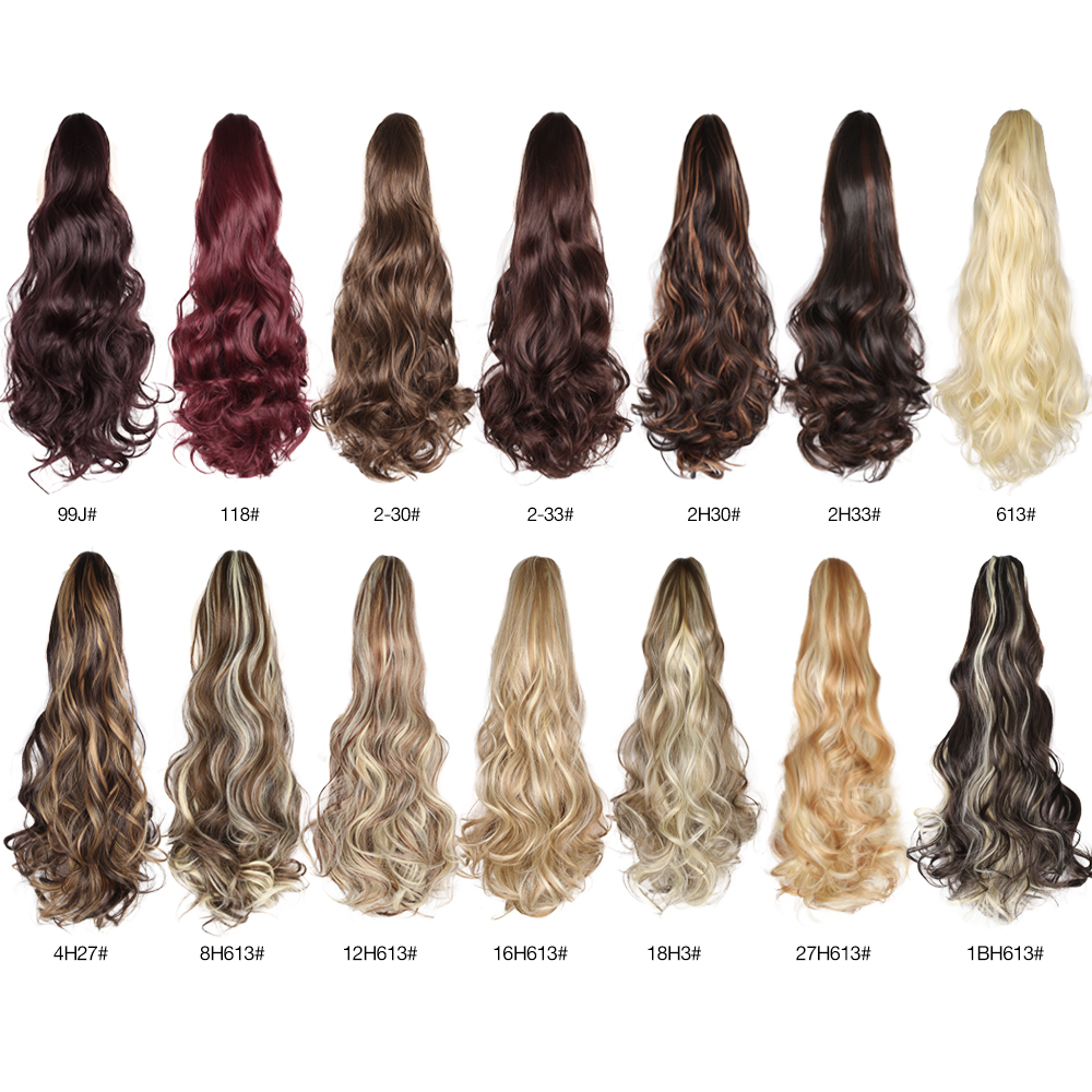 22inch 150g 26 Colors Synthetic Clip Claw Hair Ponytail Extension Thick Wig Drawstring