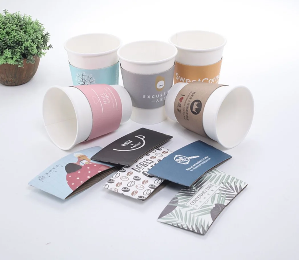 Hot Paper Cup Sleeve, Custom Paper Coffee Cup Sleeve with Logo, Coffee Paper Cups