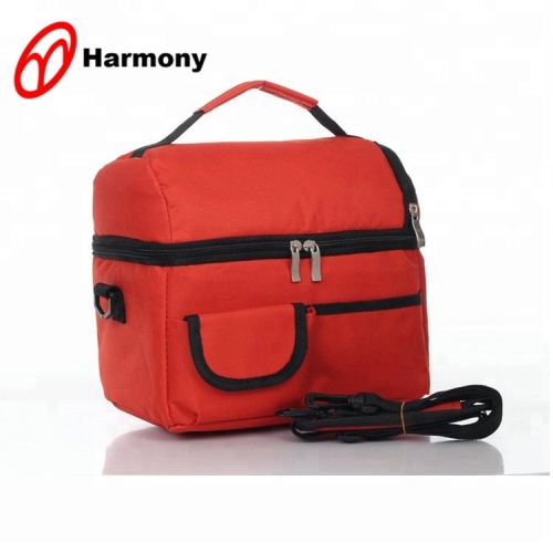 Customized insulated Orange shoulder cool bag picnic