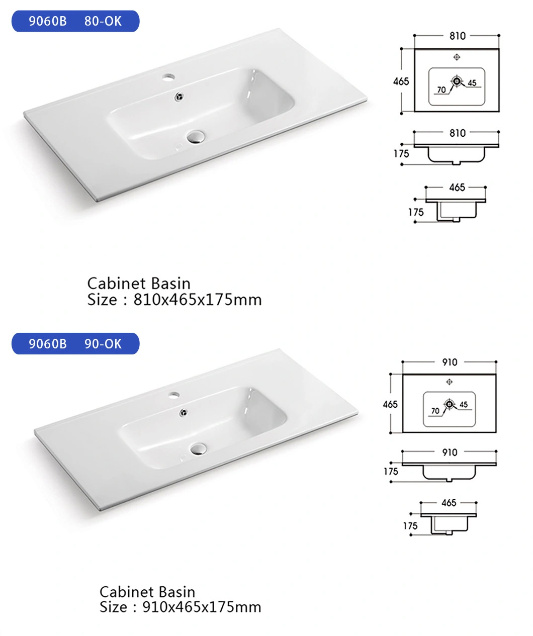 New Design Thin Edge Vanity Ceramic Bathroom Basin Hand Wash Basin Cabinet Basin Hand Wash Basin Washing Basin Sink Countertop Ceramic Basin