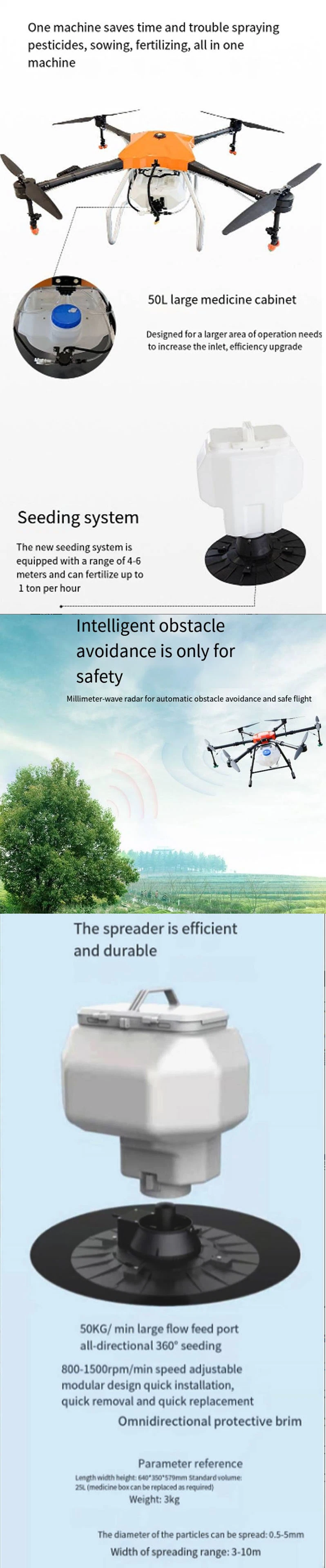 Agricultural Spraying Drone 5L Tank Loading Payload Uav Agriculture Drone
