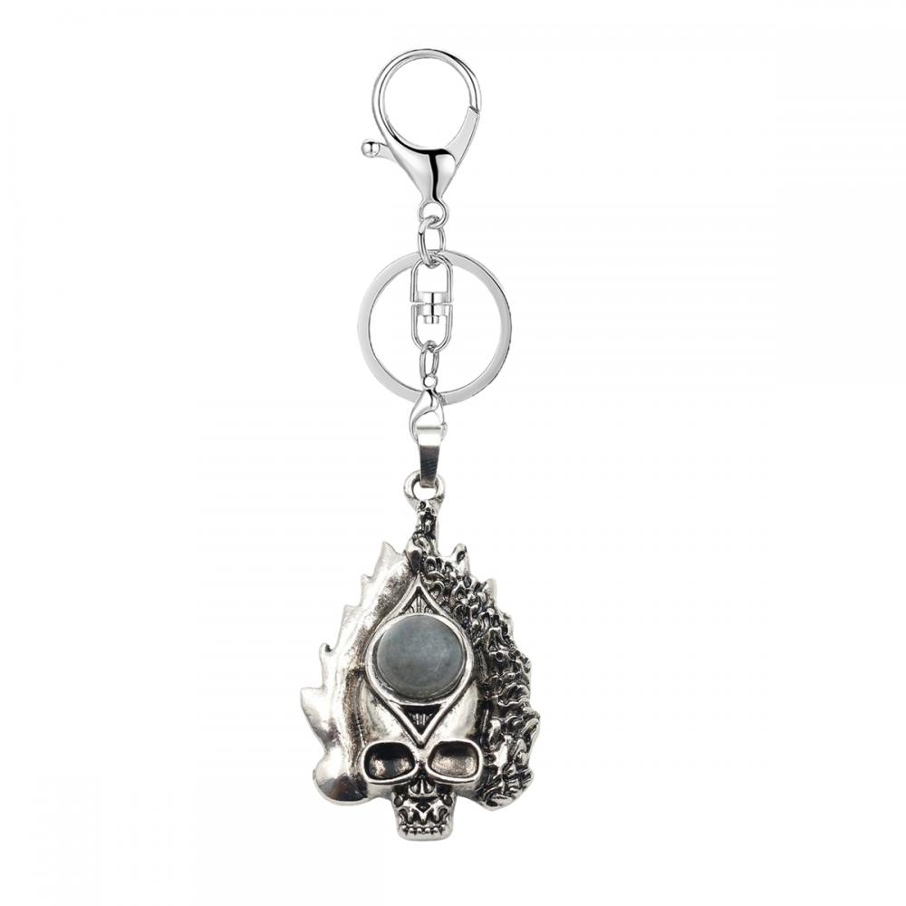 Gemstone Crystal Cab Silver Calavera de piedra Cabellón de piedra natural Aleado de llave de llave de llave Claus para regalos de cumpleaños