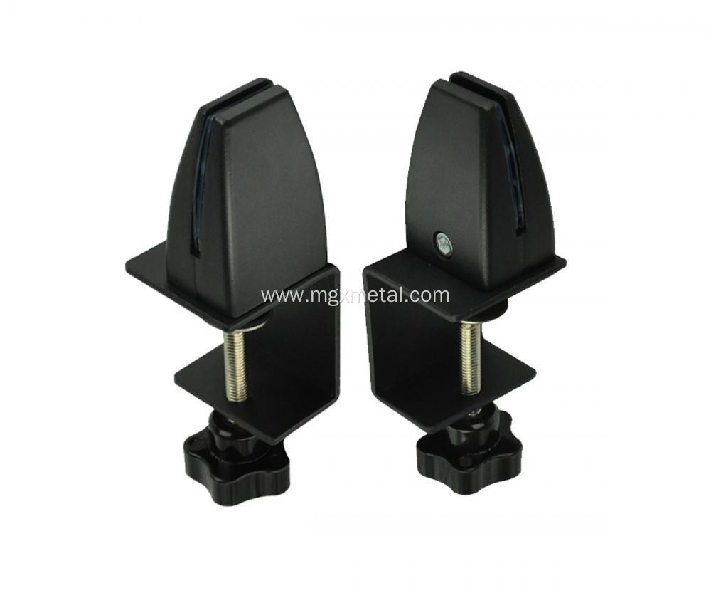 Black Adjustable Aluminium Table Clamp For Acrylic Panel