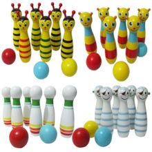 Kids bowling toys set,Cute wooden bowling toys for children,Wooen bowling game toys set