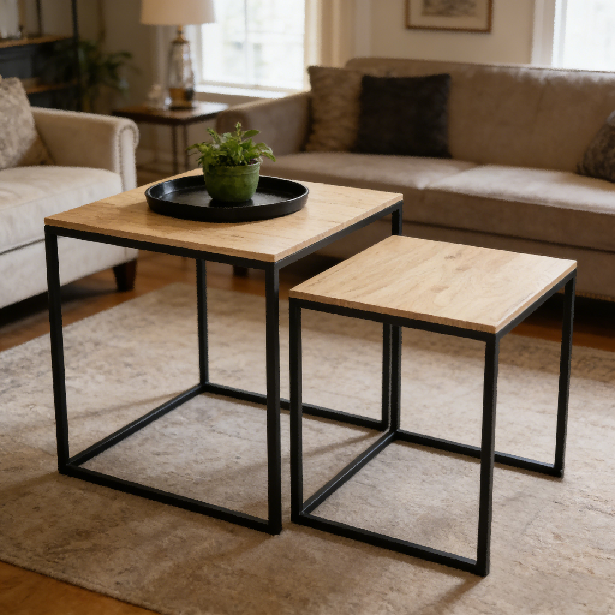 Conjunto de mesas de centro modernas BR-24NC02 5 BR-24NC02 Modern Nesting Coffee Tables Set 5