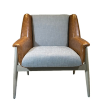 Leather Fabric Lounge Chair Leslie Armchair for Modern Living Rooms