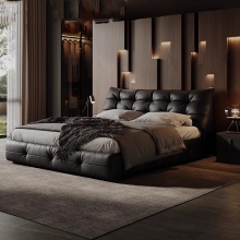 Italian leather double bed