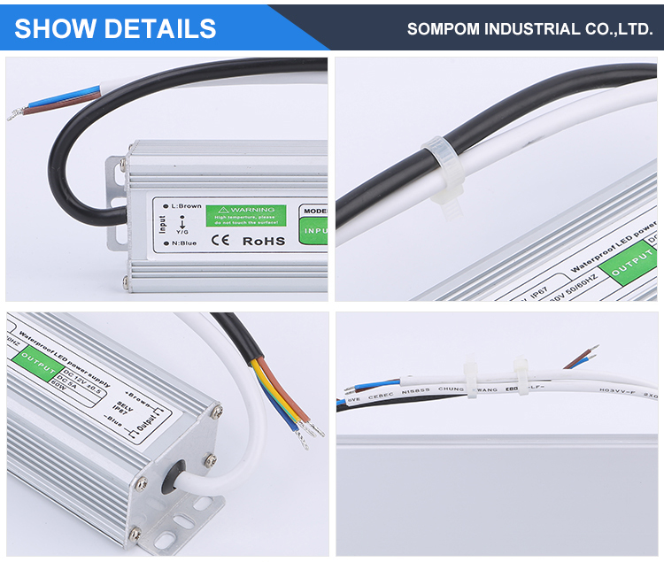 SOMPOM IP67 12V waterproof led power supply 12v 60w led driver