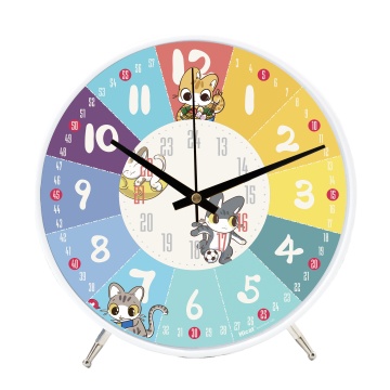 Telling Time Teaching Clock: 8 Inch Silent Battery Operated Analog Learning Clock for Kids' Rooms and Classrooms