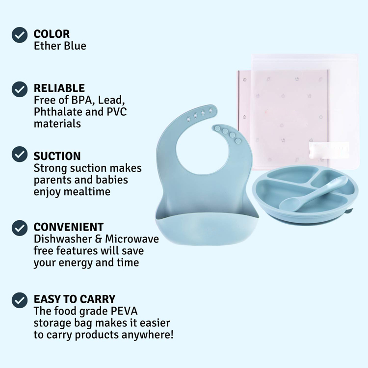 Yuming Factory Food Grade BPA Free Silicone Baby Feeding Sets