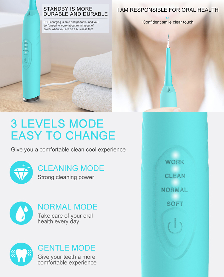 Factory dental teeth cleaner calculus plague remover ultrasonic electric tooth cleaner