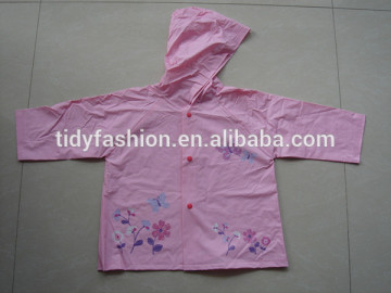 Promotional PVC Custom Raincoat Jacket For Girls