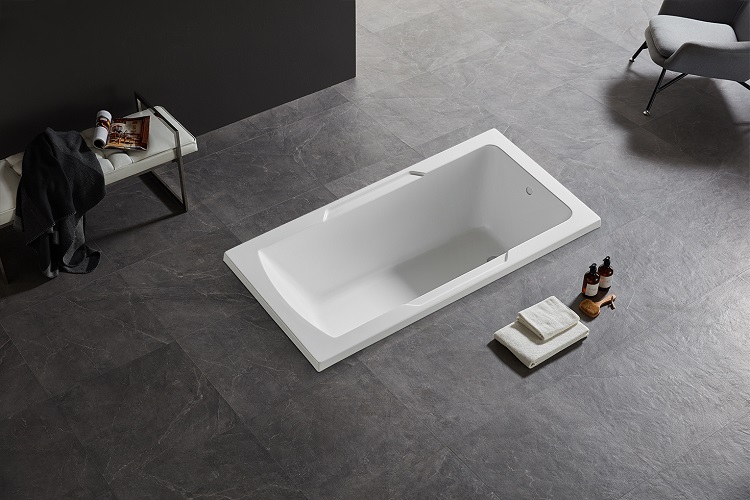 High Quality Modern Design Freestanding Soaking Indoor Square Shape Acrylic Bathtub