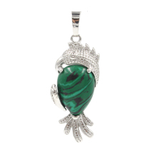 Malachite Waterdrop SilverParrot & Bird Stone Pendant for DIY Making Jewelry Necklace