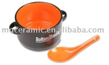 ceramic glazed bowl with spoon