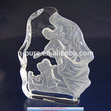 custom angel laser engrave crystal iceberg