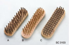 Steel wire brush Wooden handle for cleaning rust