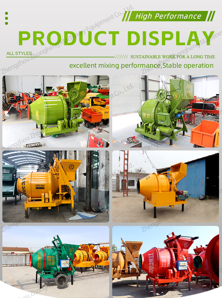 Self Loading Diesel Cement Mixer JZC350 Hydraulic Fully Automatic Concrete Mixing Machine