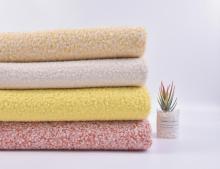 knitted boucle coat fleece fabric with Silver thread