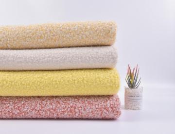 knitted boucle coat fleece fabric with Silver thread