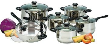 Stainless Steel Cookware with Bakelite Knobs