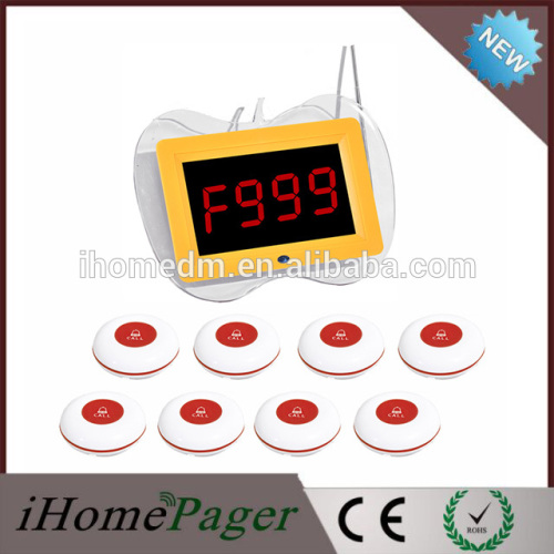 Restaurant wireless table button guest paging system