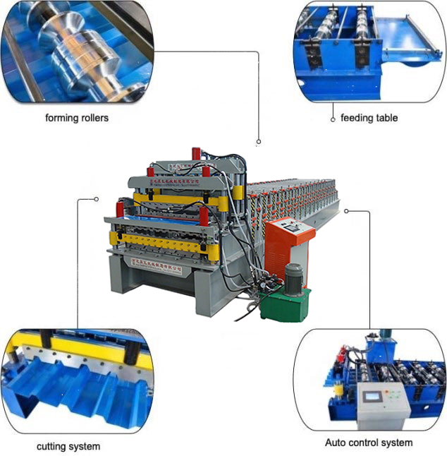 Low price double layer Adjustable Profile Roof Tile roll forming machine