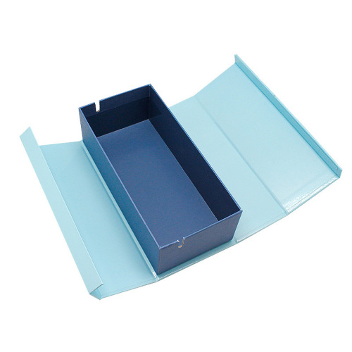Colore blu di lusso a due porte aperta la scatola di imballaggio