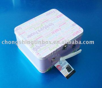 rectangular metal lunch tin box