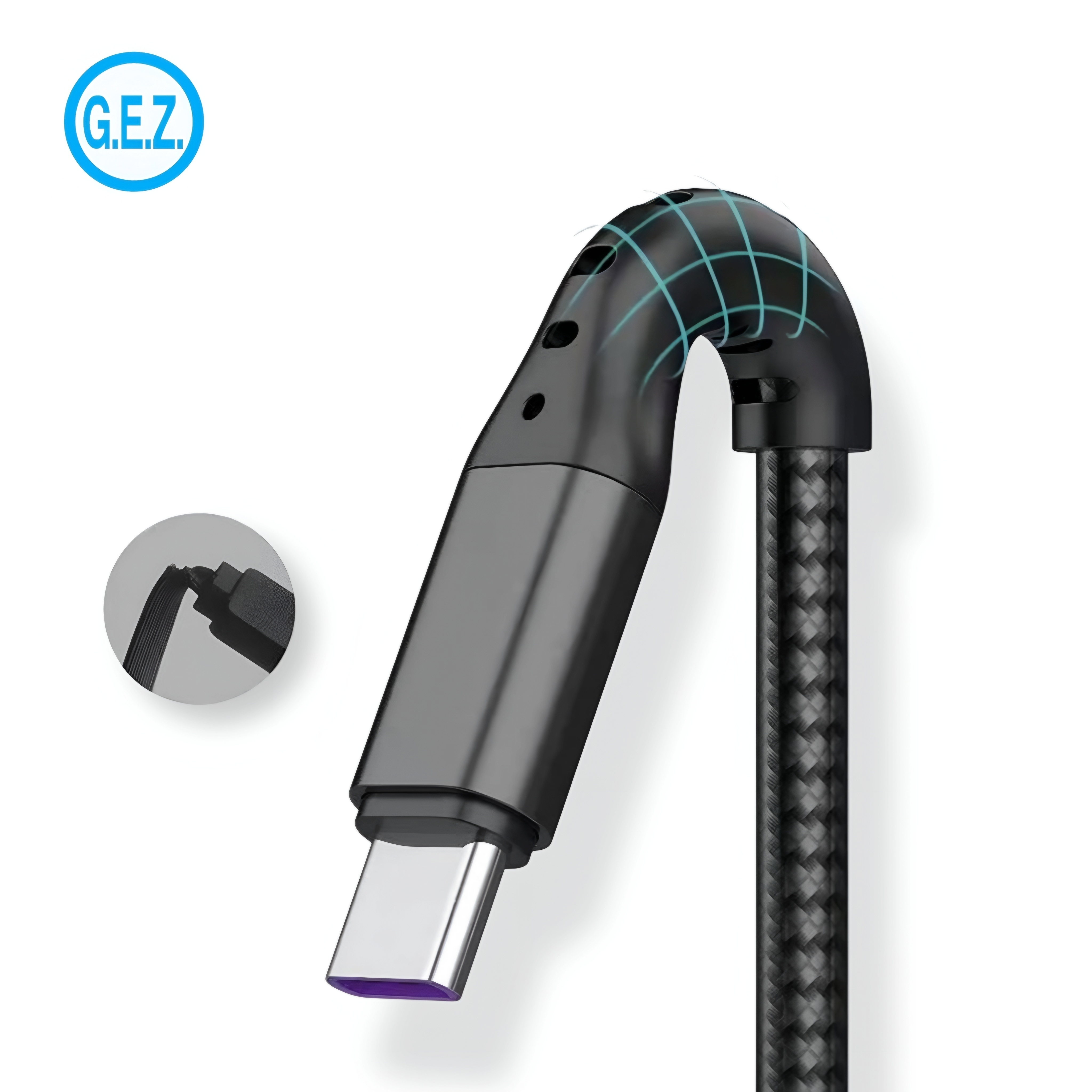 Cìs luath 3-in-1 càball dàta braided (5) Fast Charging 3-in-1 Braided Data Cable (5)