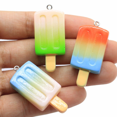 Gorąca sprzedaż 100 sztuk żywica 3D lato słodkie Popsicle Charms koraliki sztuczna żywność miniaturowy naszyjnik rzemieślniczy wisiorek ozdoba