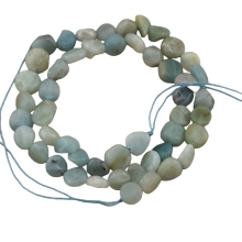 Wholesale Mixed Color Aquamarine Tumbled Beads: Natural Stones in 8-12mm Sizes
