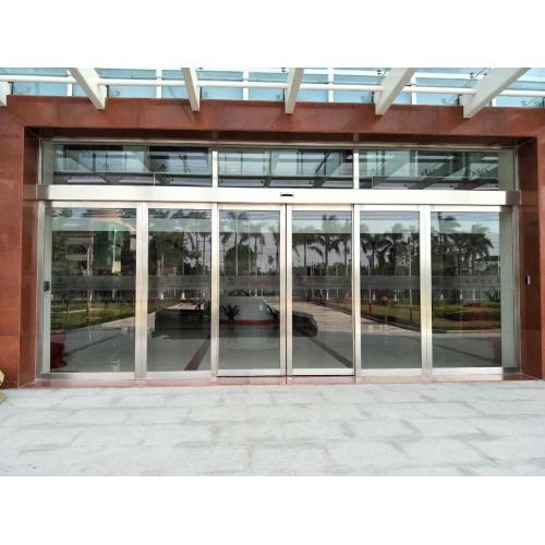 Aluminium Aloi Frame Entrance Tempered Glass Sliding Door