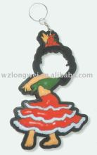 little girl shaped flashlight pvc keyring for sale