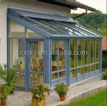 qingdao ROCKY Glass House Sun room Winter Garden with window and door and roller shutter