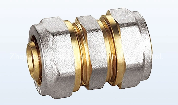 Straight Channel Double Thread Brass Fitting Used for Valve