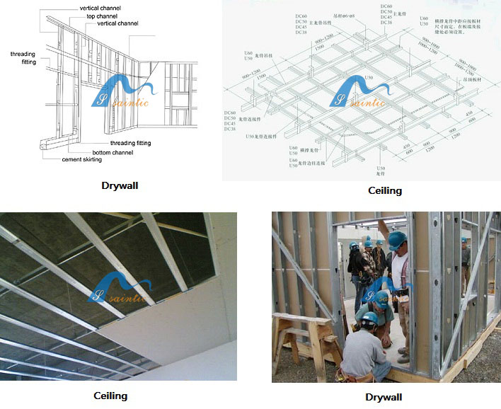 Partition Wall (ceiling) Galvanized U and Metal Steel C Profile