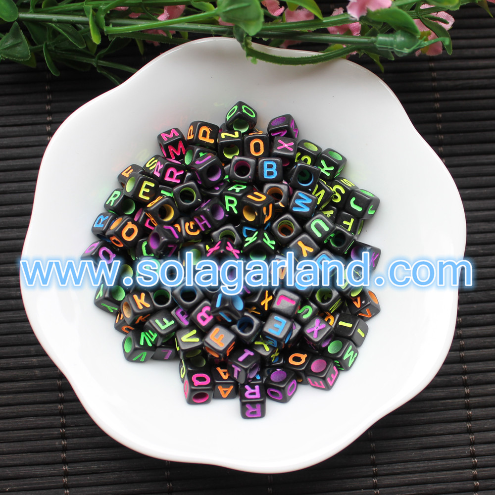 Black Cube ALPHABET Charms