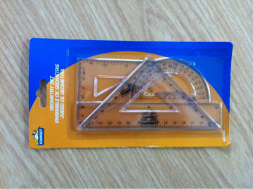 15cm plastic ruler triangle protractor set