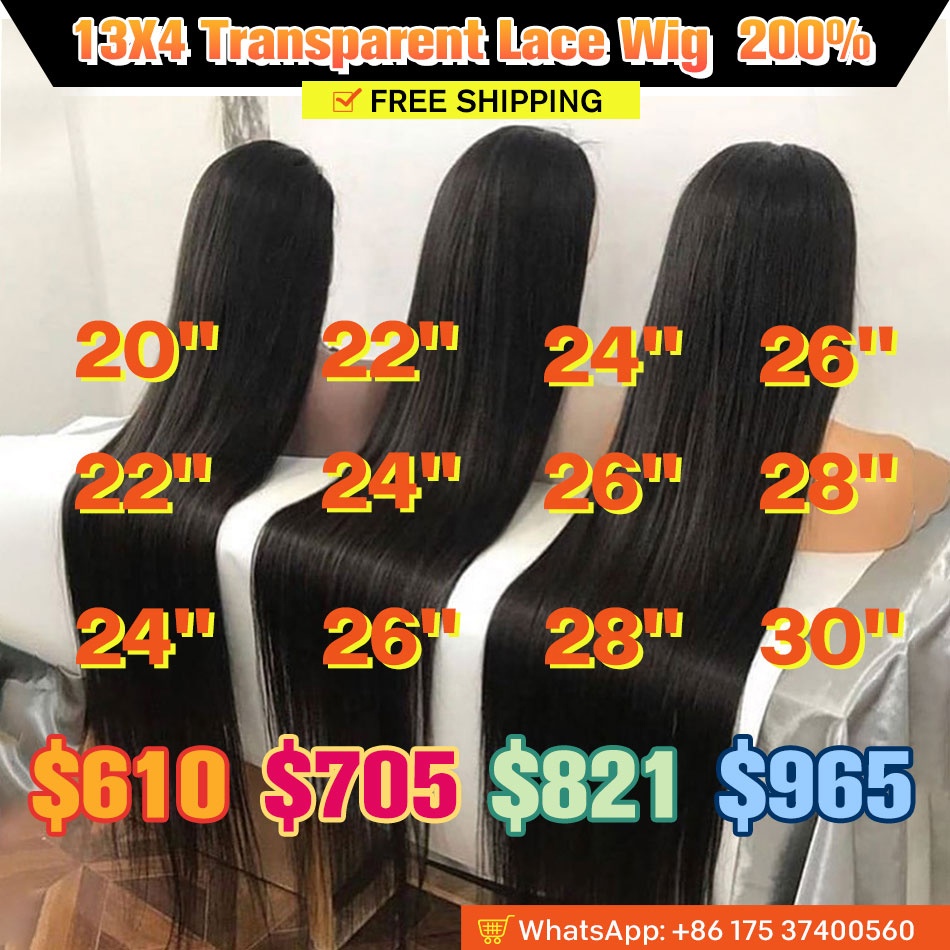 Straight 13x4 Transparent Swiss Lace Frontal Wigs Braid HD Lace Front Wigs for Black Women Human Hair Wigs Vendor