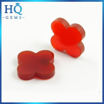 Fashion Clover Jewelry Natural Red Agate Four Leaf Clover Stone