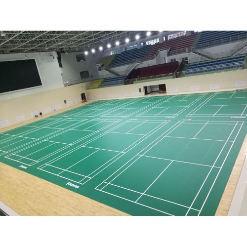 Indoor badminton sportvloeren voor evenementenniveau kristalzandtextuur bwf goedgekeurd