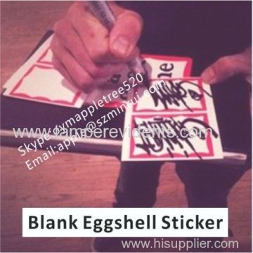 Blank Eggshell Sticker,red Border Printed On White Eggshell Stickers,destructible Eggshell Sticker Can Be Writable 