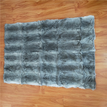 chinchilla style  real genuine grey Rabbit Fur Throw rabbit fur blanket