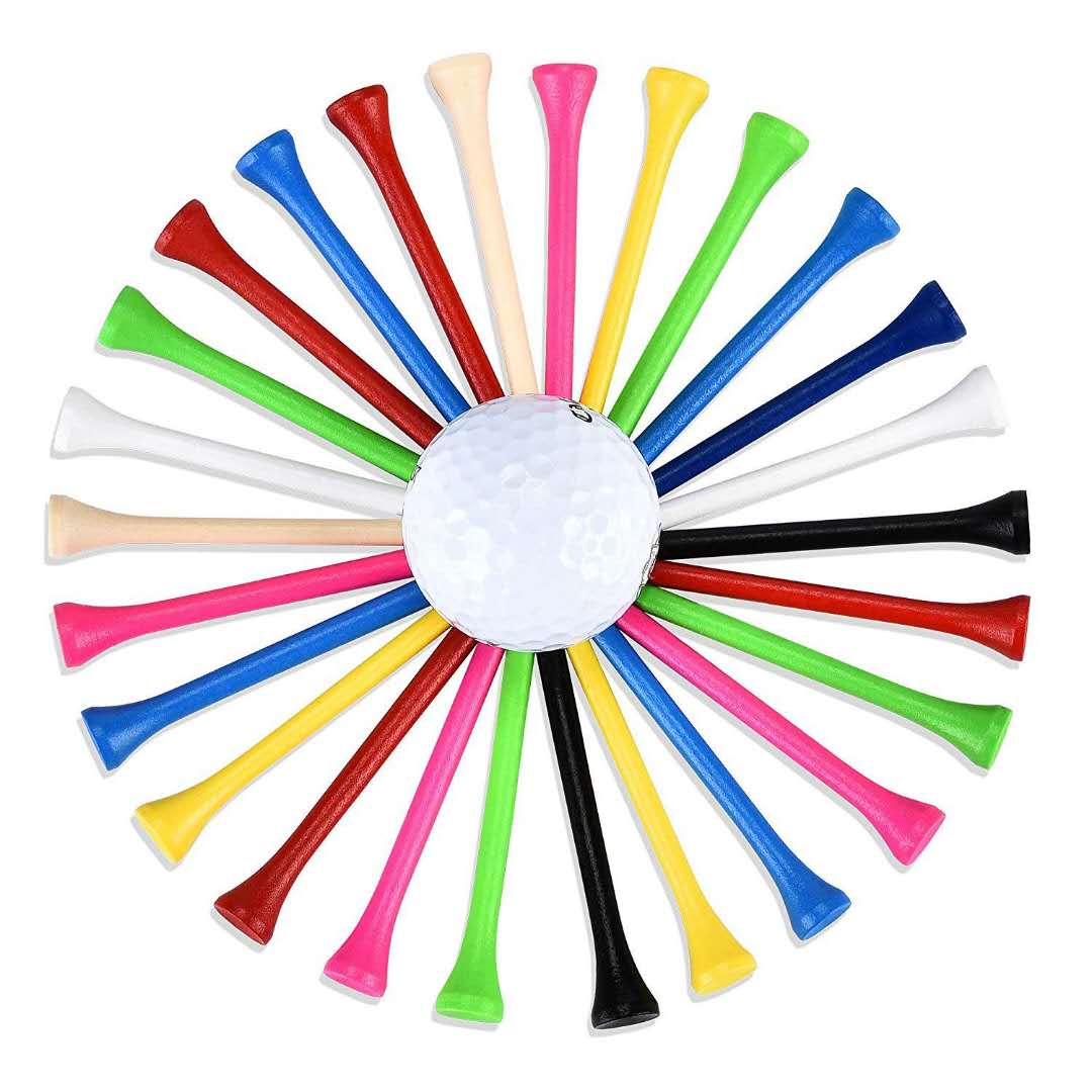 Colorful golf tees