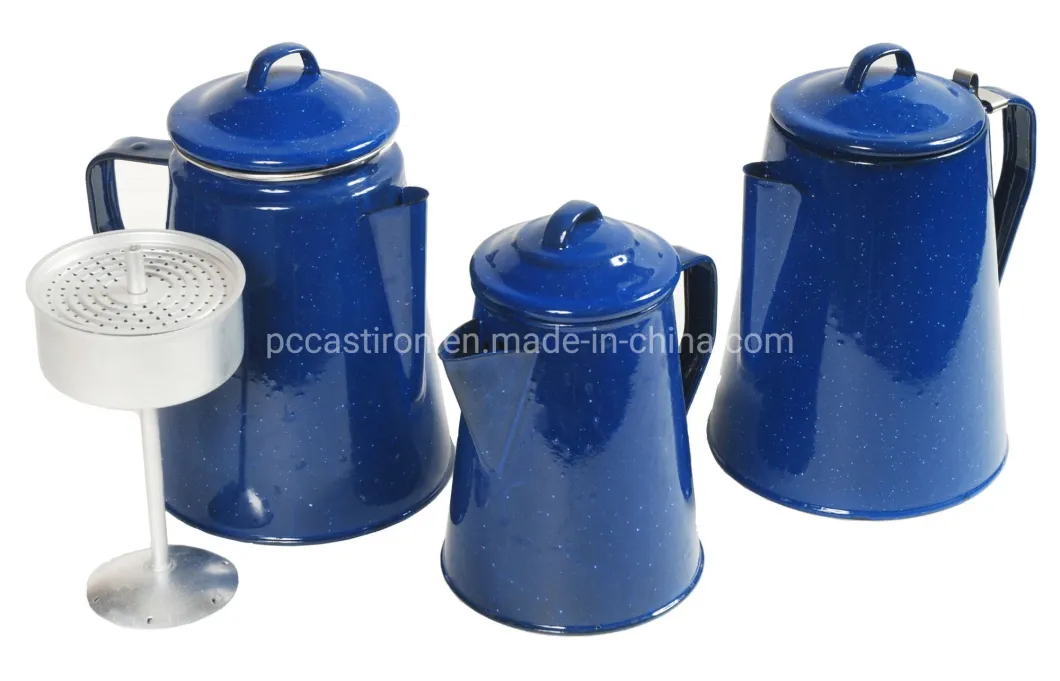 OEM 12 Cups Porcerlain Enamel Coffee Pot Enamelware Dinnerware, Tableware