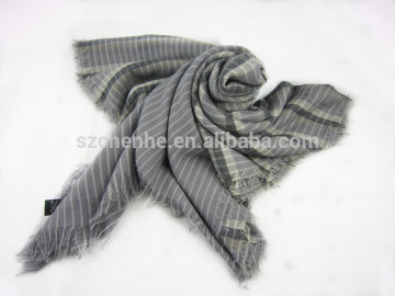 Viscose Grey Stripe Scarf