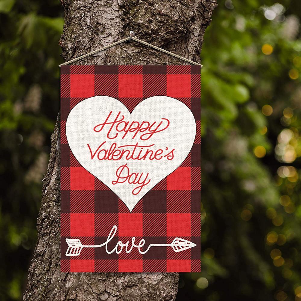 Valentines Buffalo Check Flag Garden Plaid