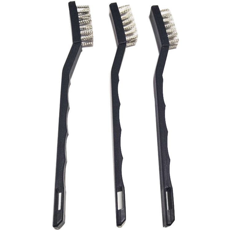 3 pc Mini Wire Brush Set Stainless Steel, Brass, Nylon