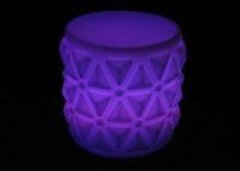 Portable LED Pub Bar Stools Drum Shape Light Up Seat Outdoo